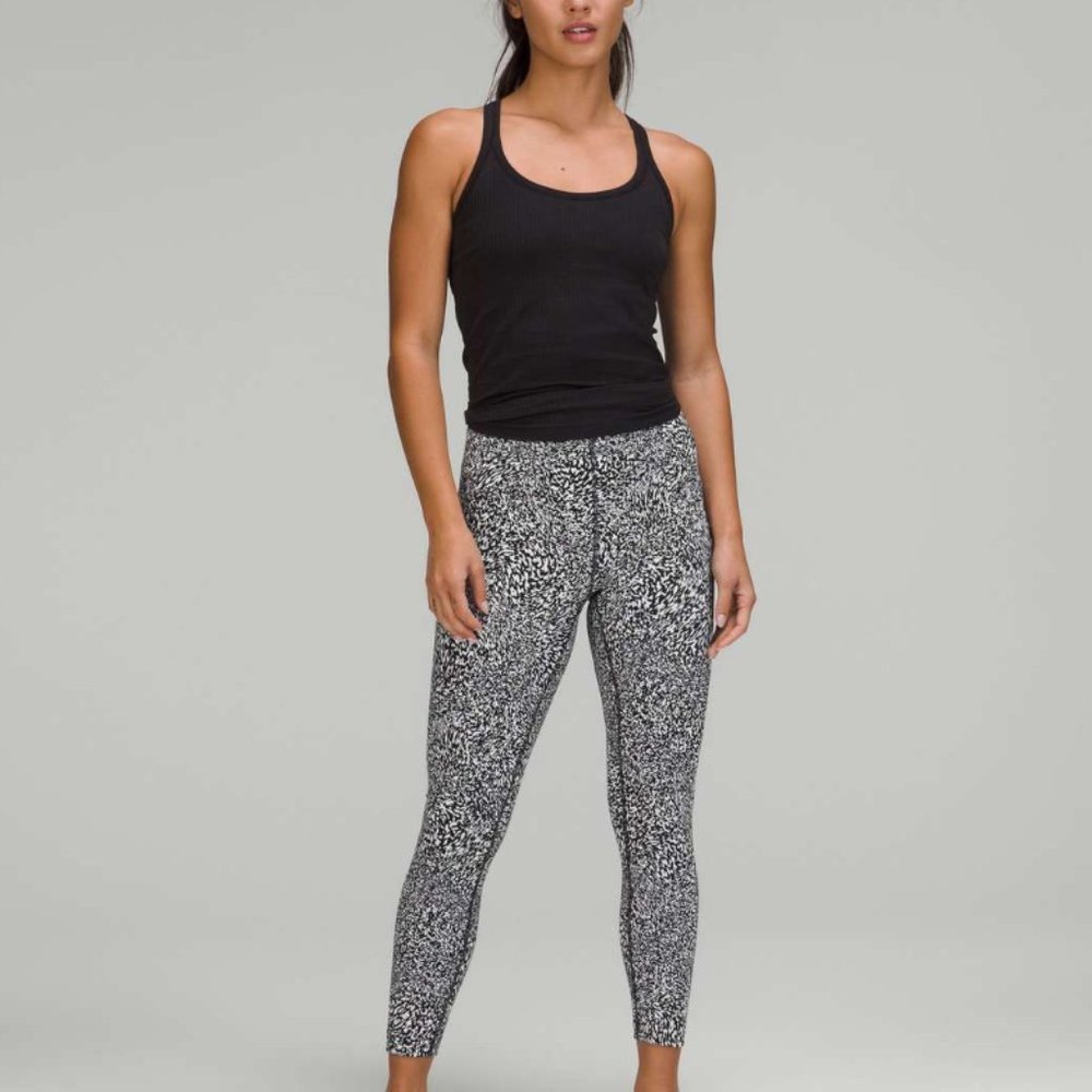 Lululemon InStill High-Rise Tight 25" Warped Grain Alpine White Black sz 8 - Picture 4 of 7